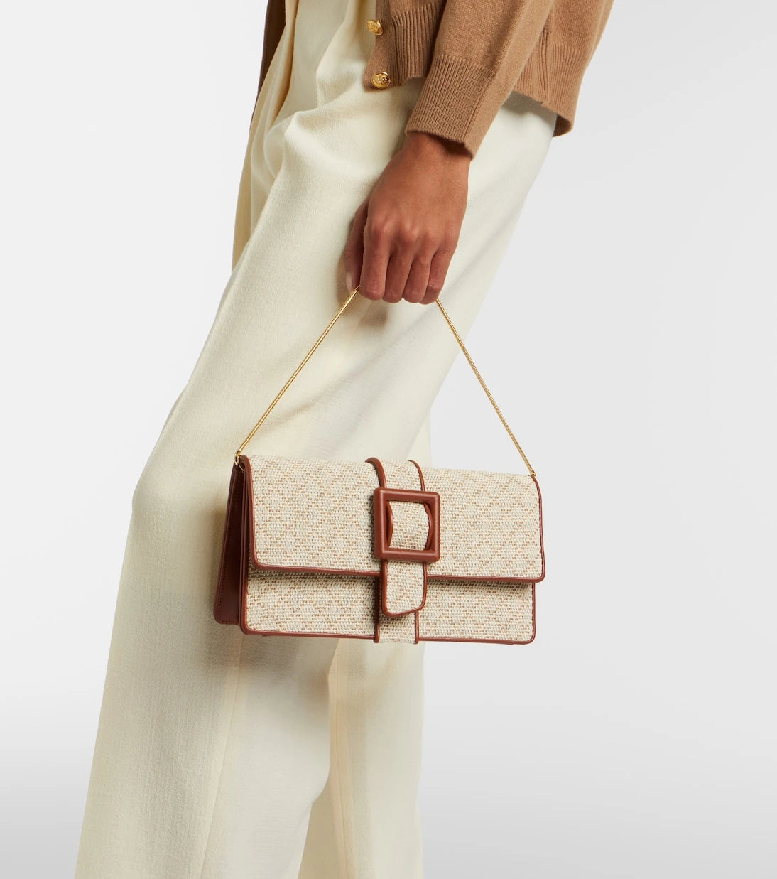 Manolo Blahnik - Maycap raffia-effect clutch
