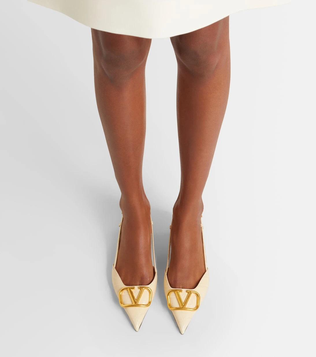 Valentino Garavani - VLogo 40 leather slingback pumps