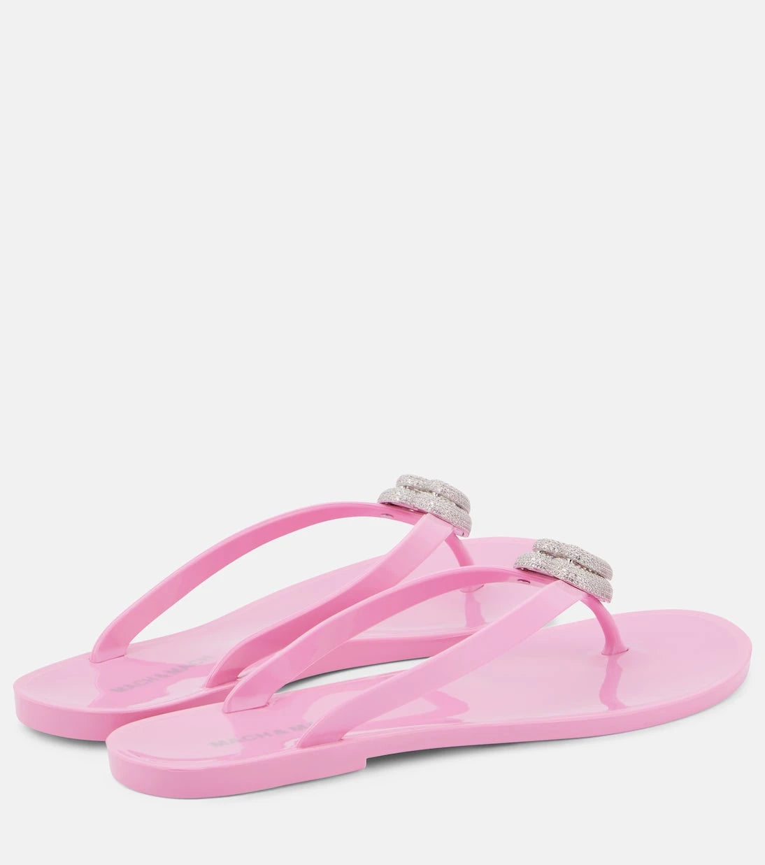 Mach & Mach - Double Heart embellished thong sandals