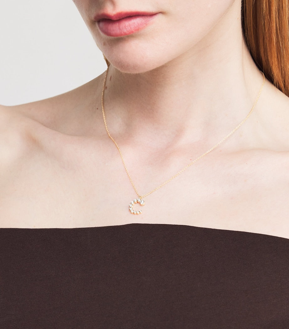 Sophie Bille Brahe Yellow Gold and Diamond Soprano 'C' Necklace