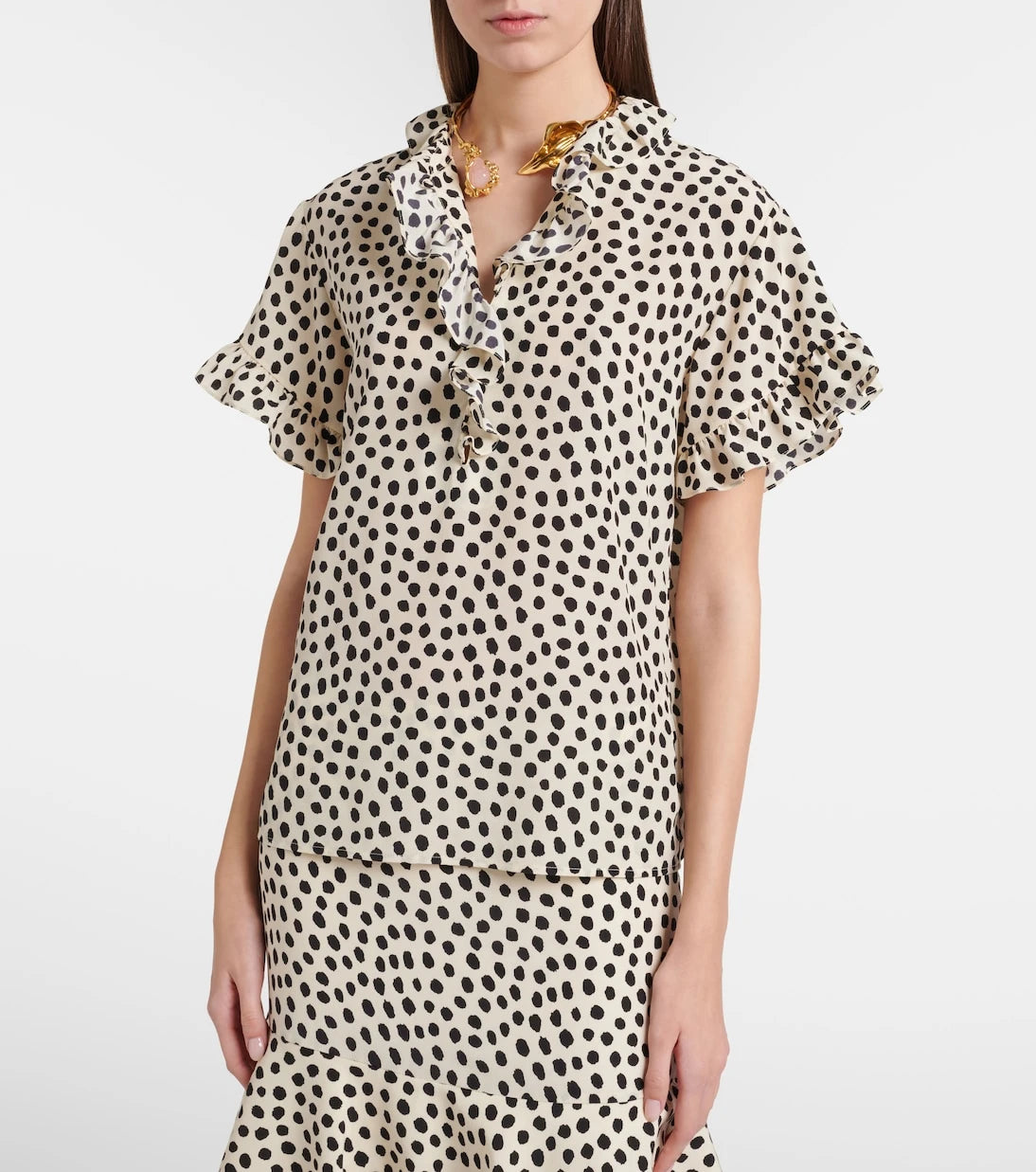 Chloé - Polka-dot silk crêpe de chine top