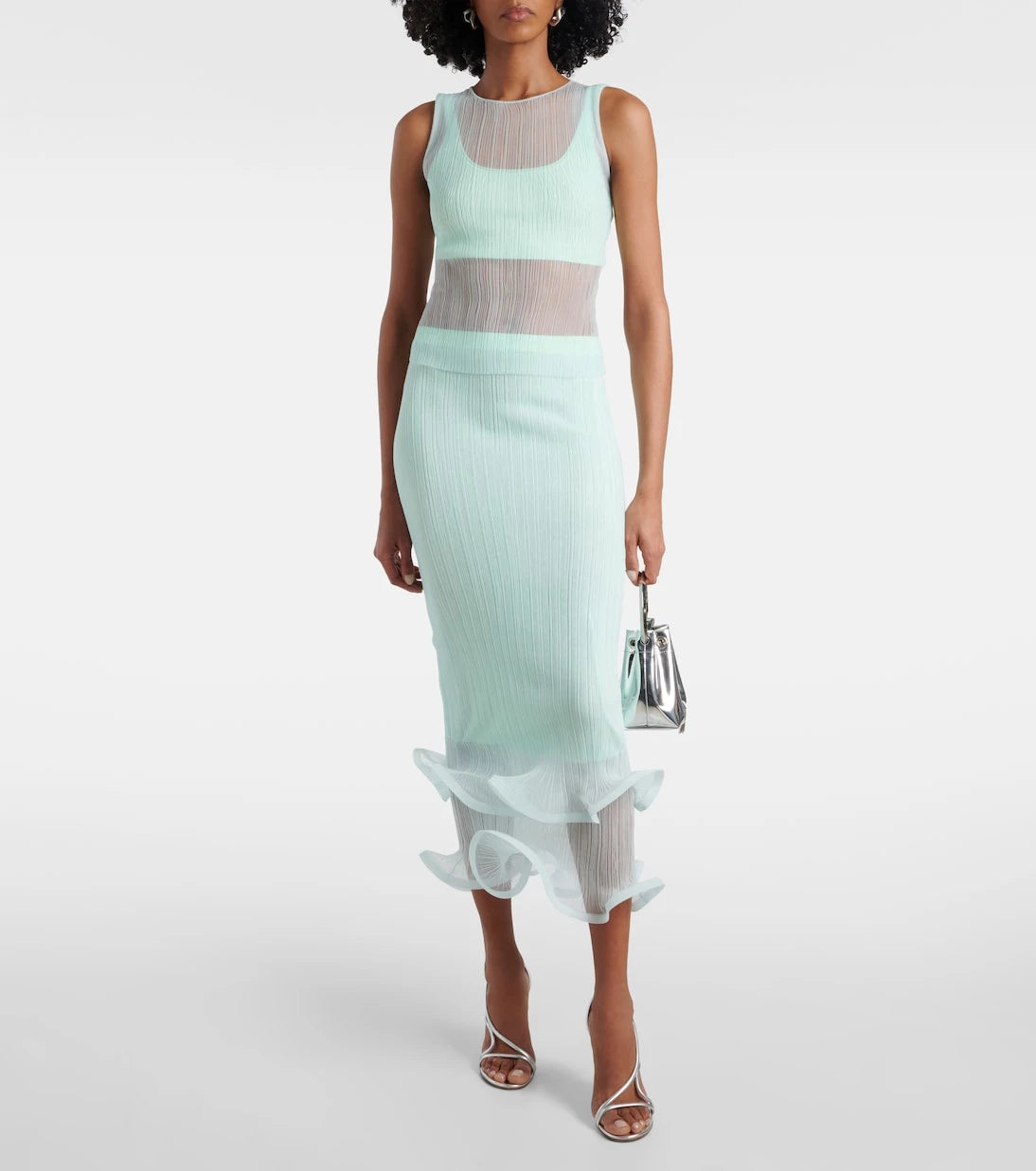 Simkhai - Oakley Plisse semi-sheer tank top