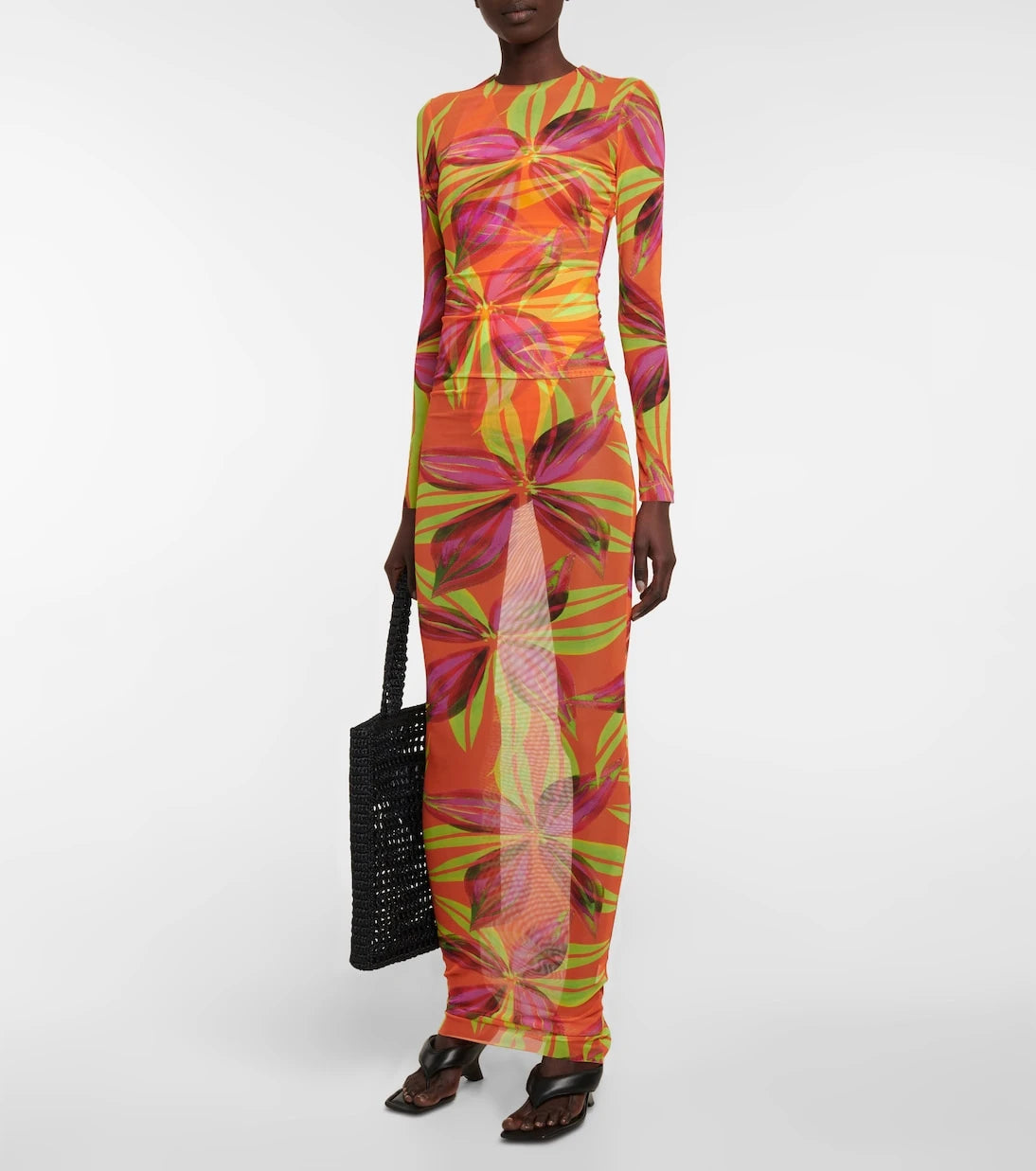 Louisa Ballou - High Tide printed mesh dress
