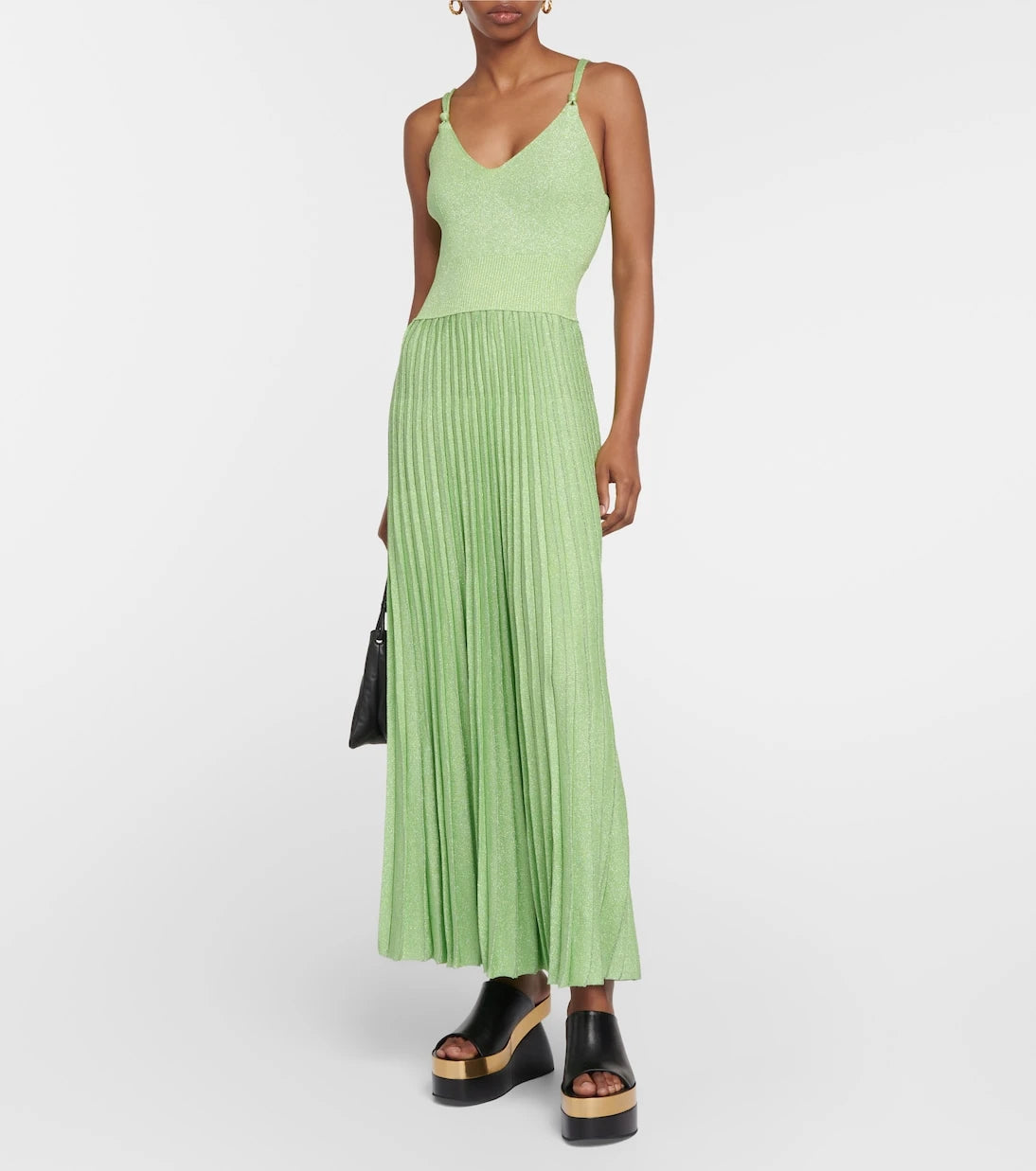 Proenza Schouler - Pleated metallic knit maxi dress