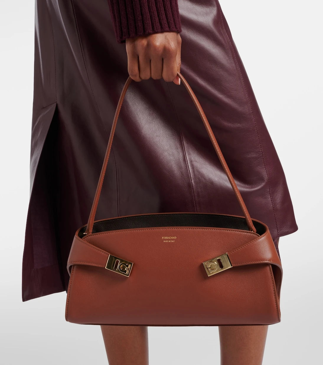 Ferragamo - Hug East-West Small leather shoulder bag