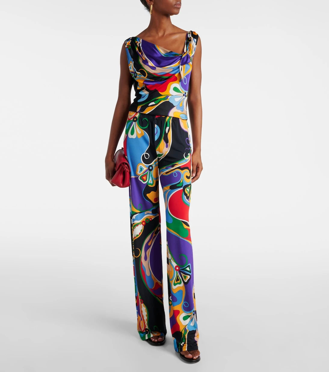 Pucci - Orchidee tie-neck top