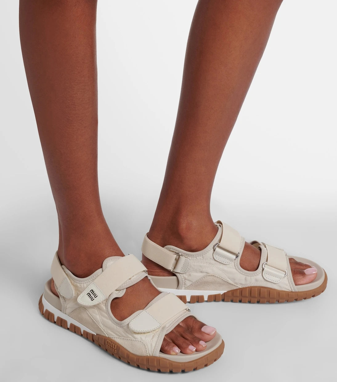 Miu Miu - Tyre leather-trimmed sandals