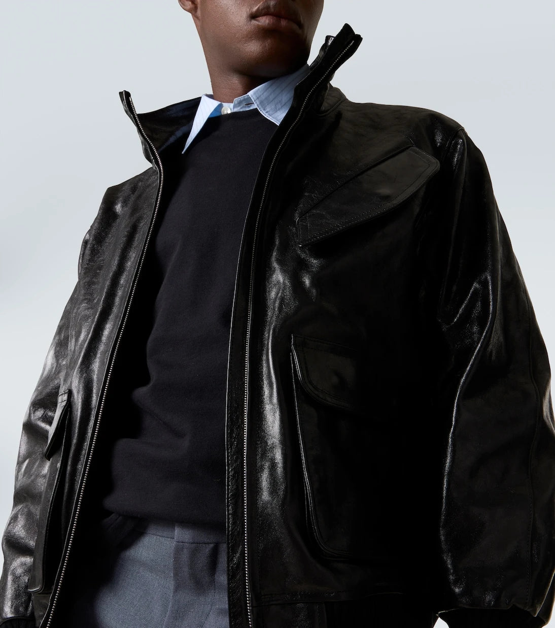 Auralee - Leather blouson jacket