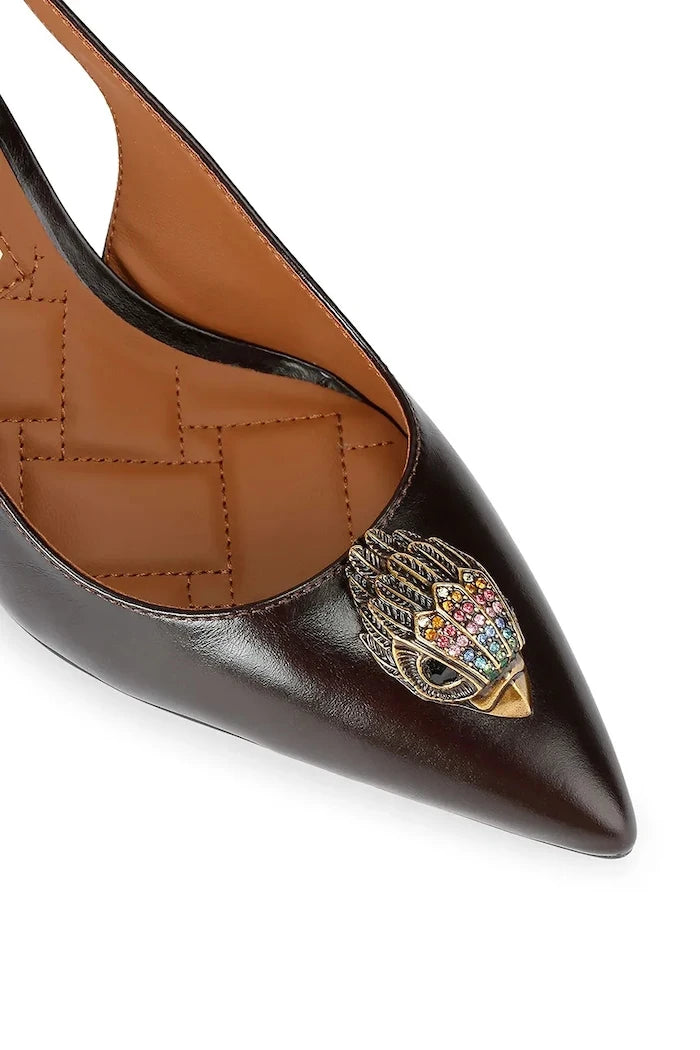 Kurt Geiger London обувки с ток от кожа Belgravia High Sling Brown