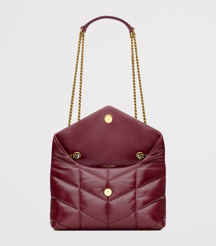 Red Toy Leather Puffer Shoulder Bag