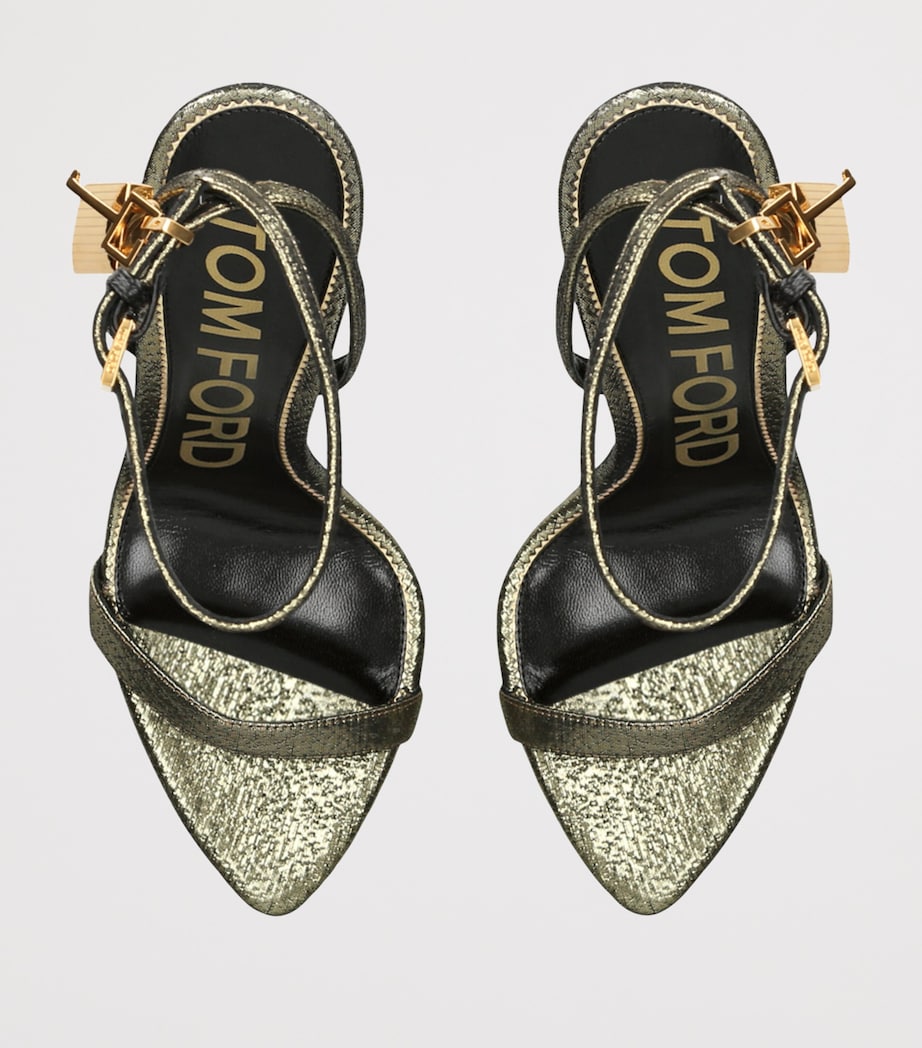 TOM FORD Gold Leather Padlock Sandals 105