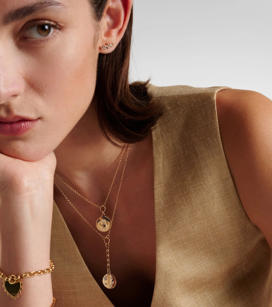 FoundRae - Protection 18kt gold chain necklace with diamonds
