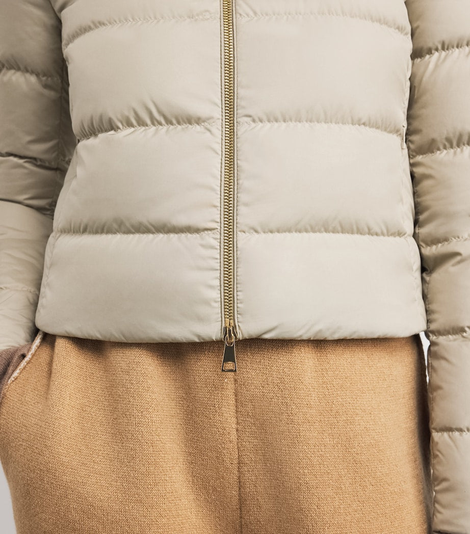 Moncler Beige Wool-Trim Mauvezin Puffer Jacket