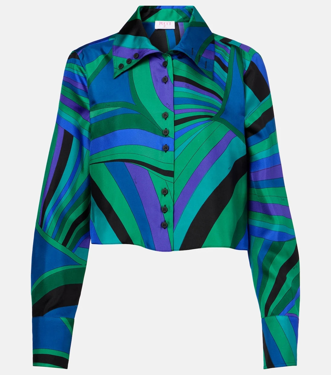 Pucci - Iride cropped silk shirt