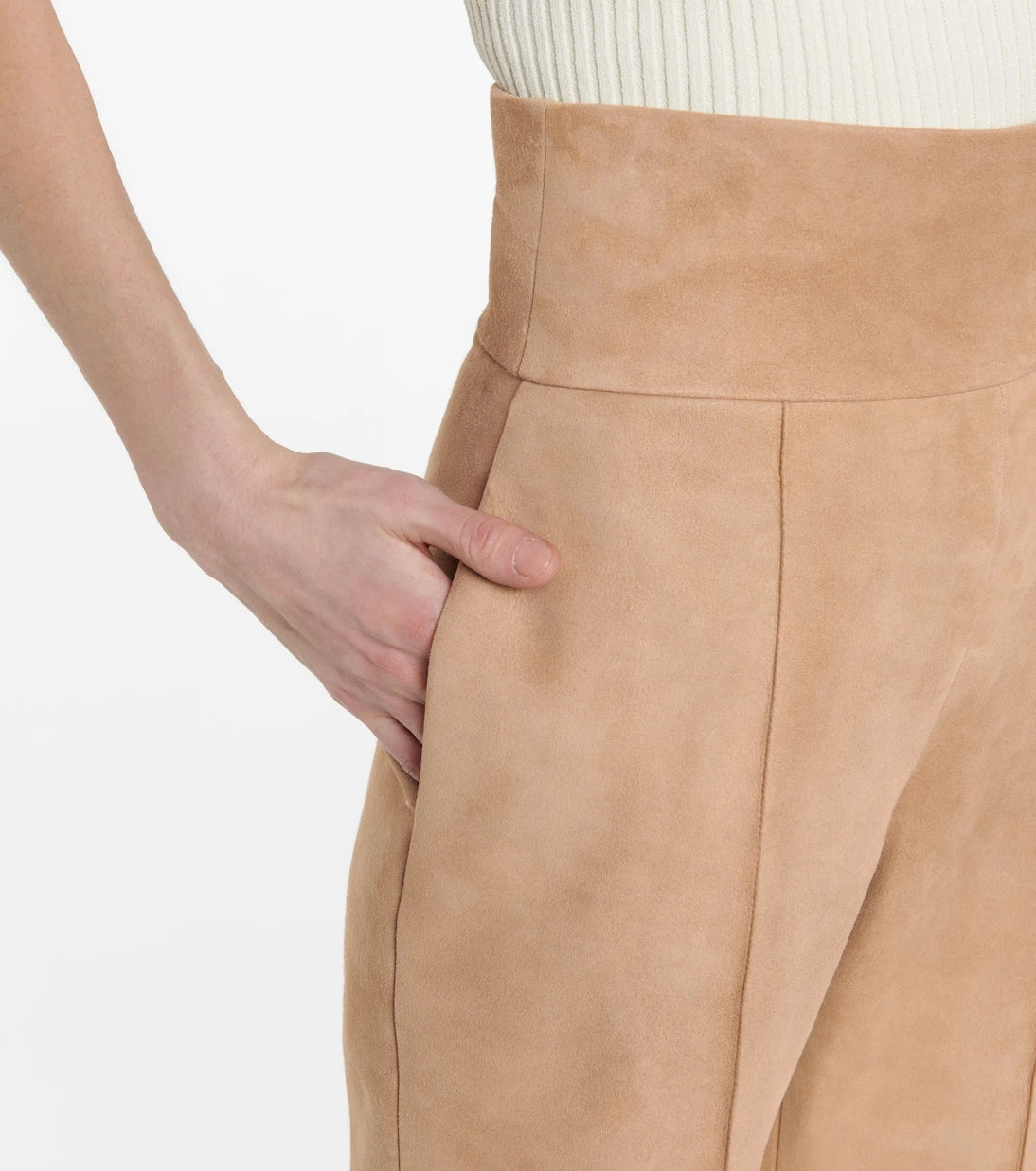 Alexandre Vauthier - Yüksek bel süet pantolon