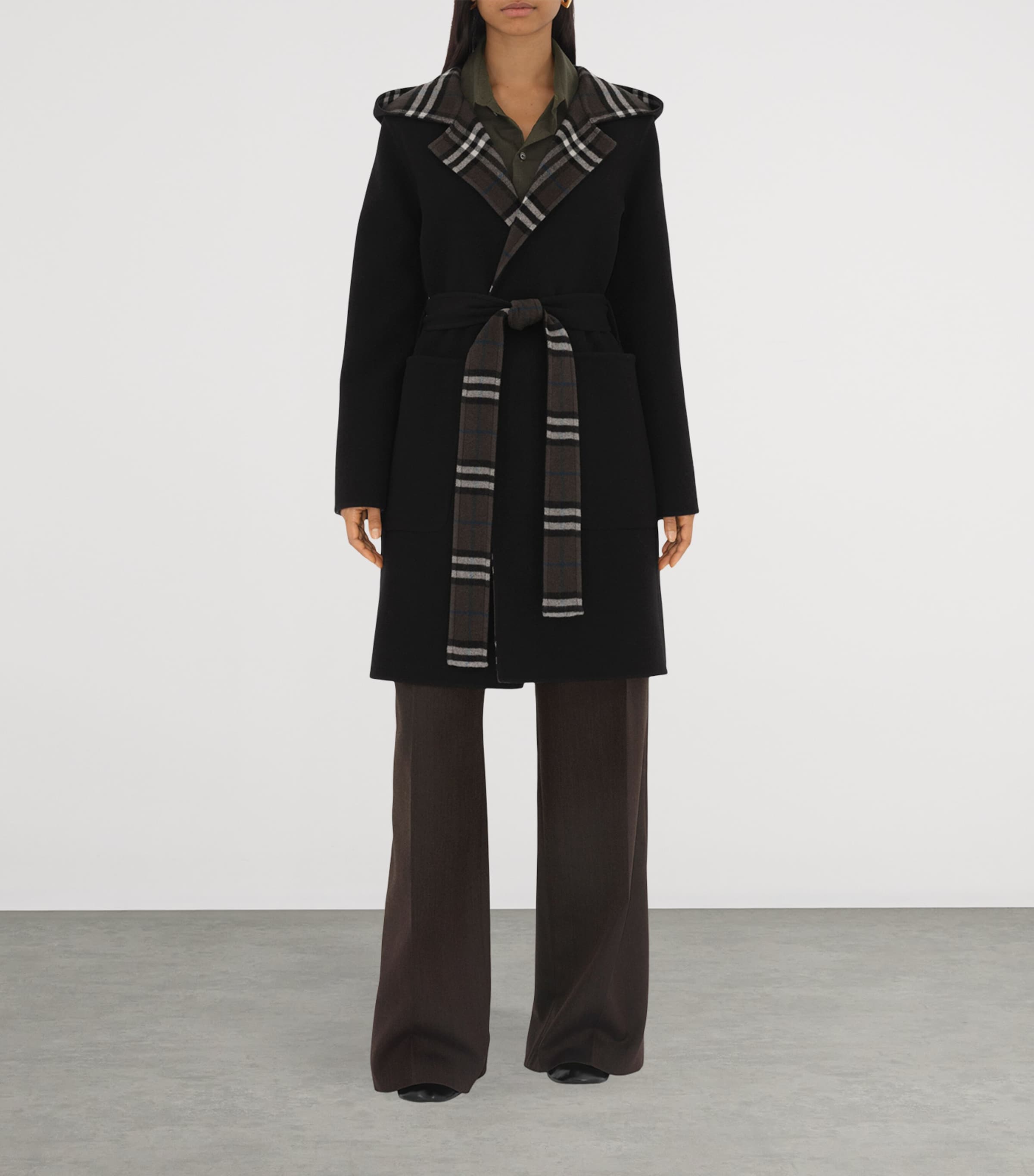 Burberry Black Wool Reversible Car Coat