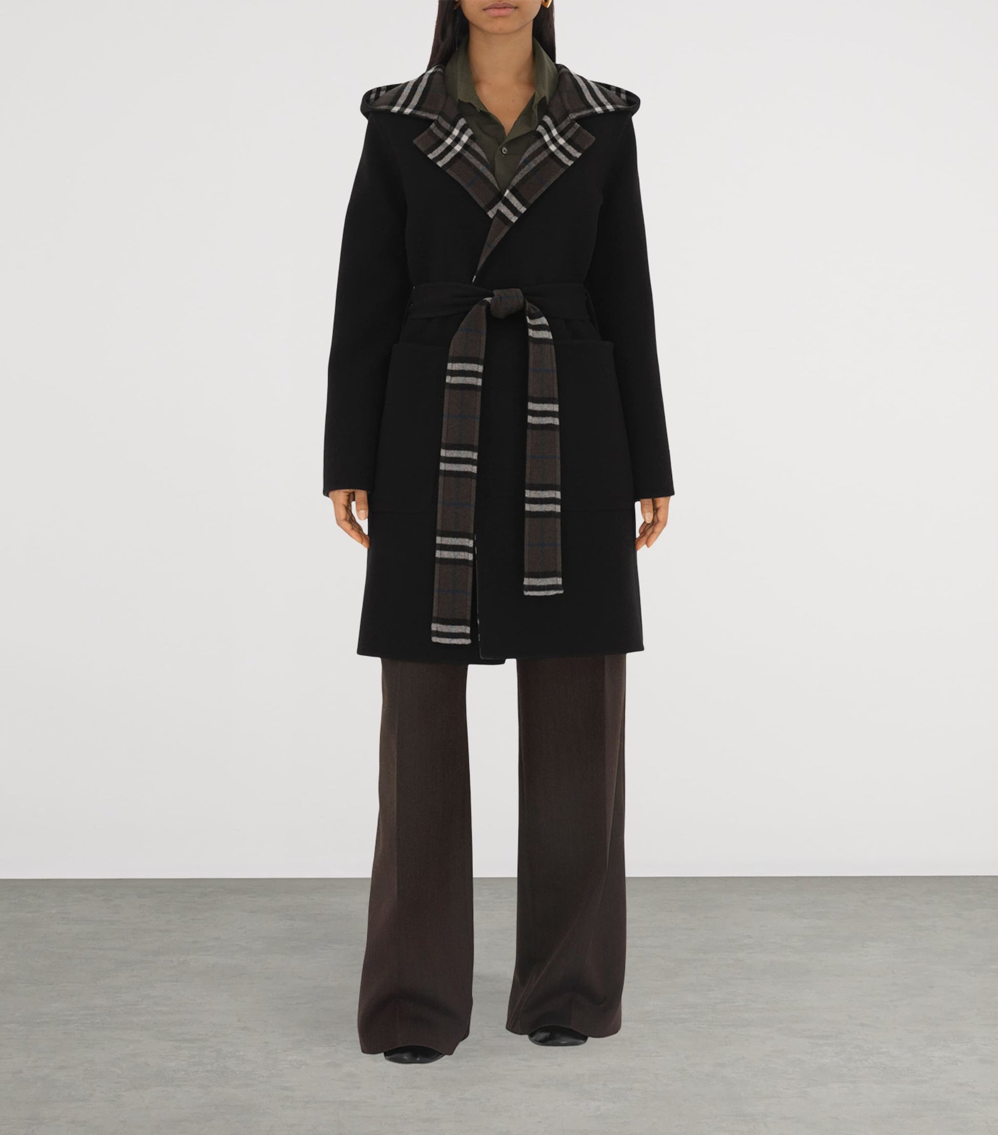 Burberry Black Wool Reversible Car Coat