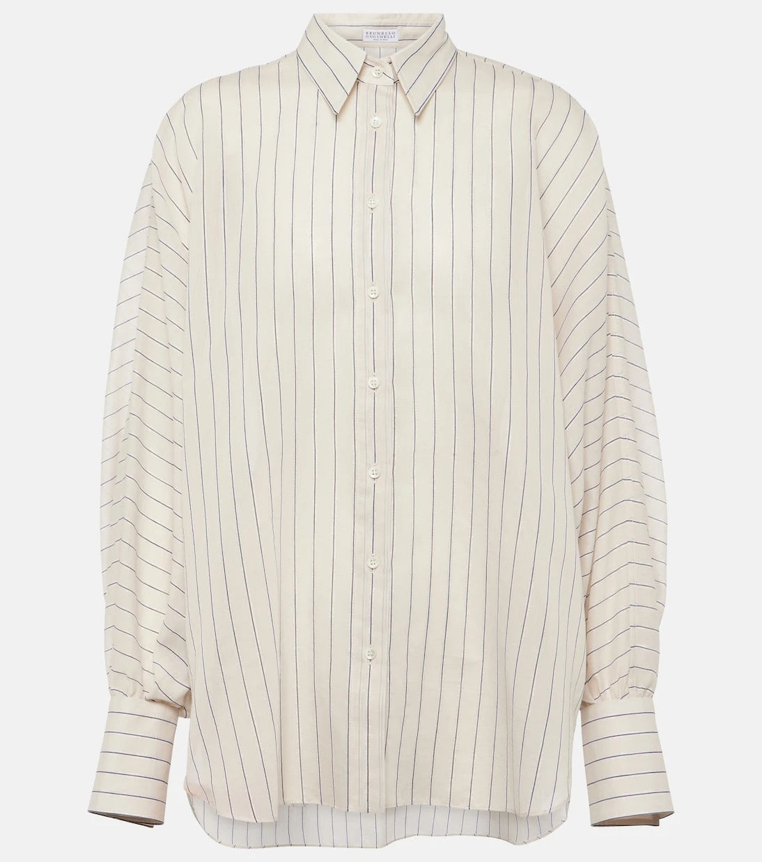 Brunello Cucinelli - Cotton-blend lamé shirt