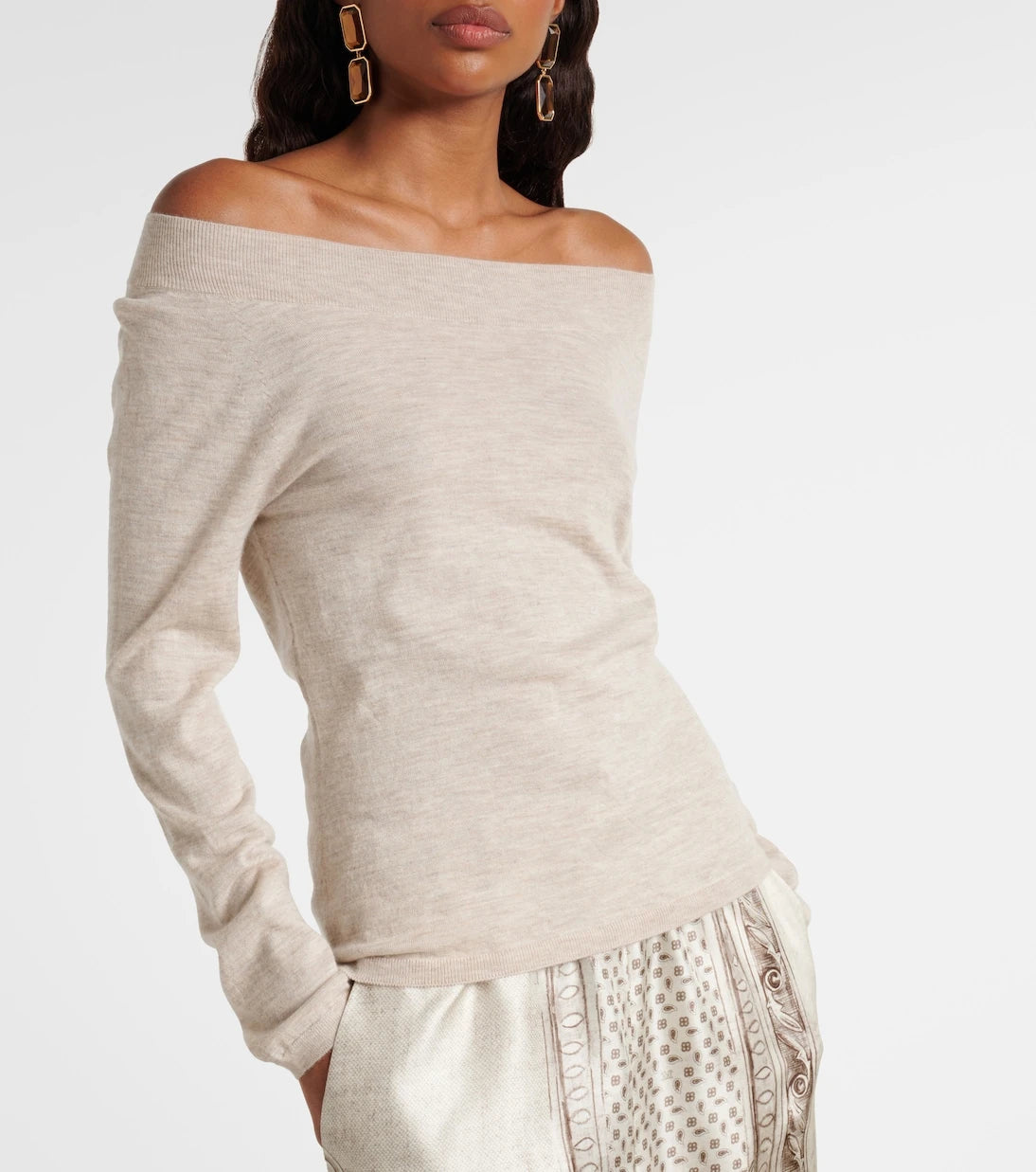 Max Mara - Faretra off-shoulder cashmere sweater