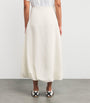 MAX&Co. White Canvas Balloon Midi Skirt