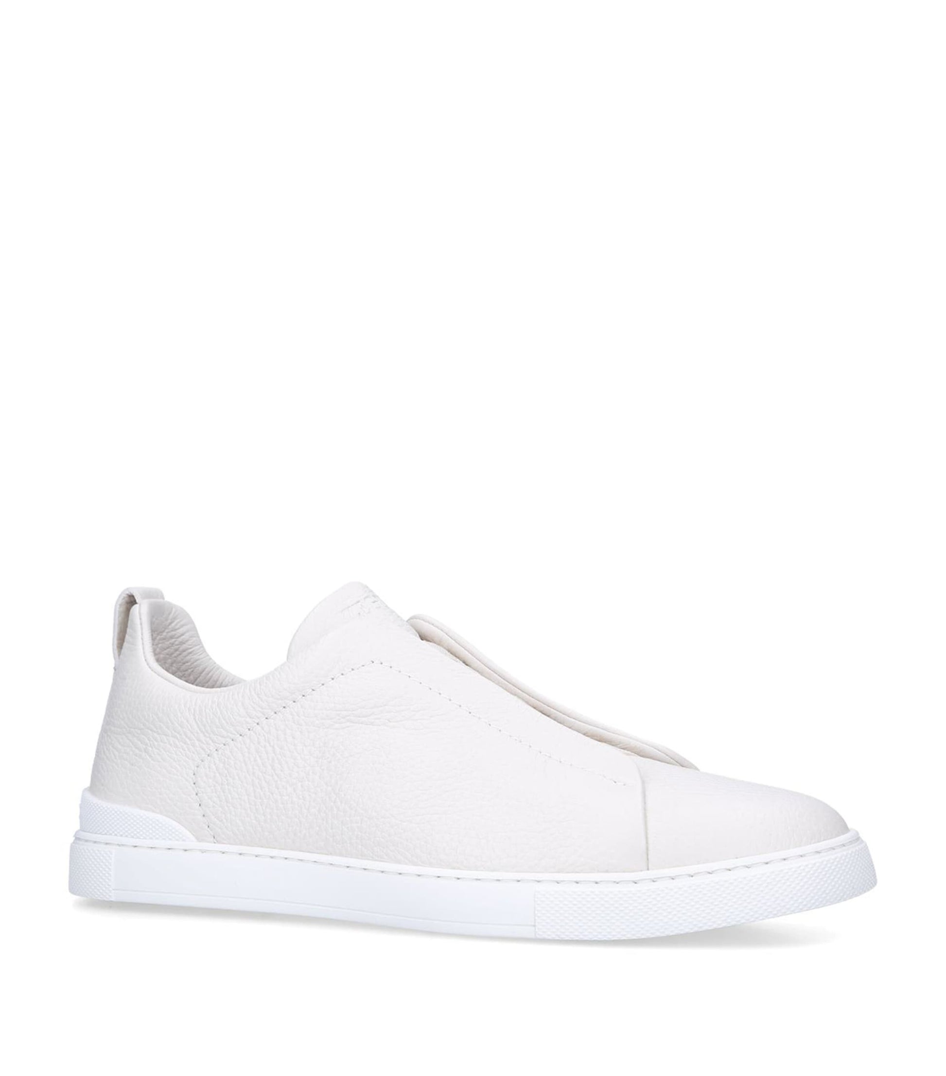 Zegna Leather Triple Stitch Sneakers