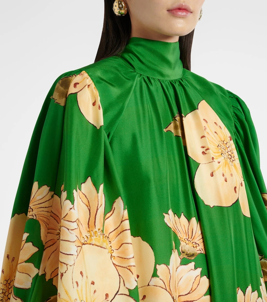 Alémais - Sage floral silk midi dress