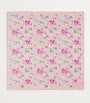 Pink Silk Floral Square Scarf