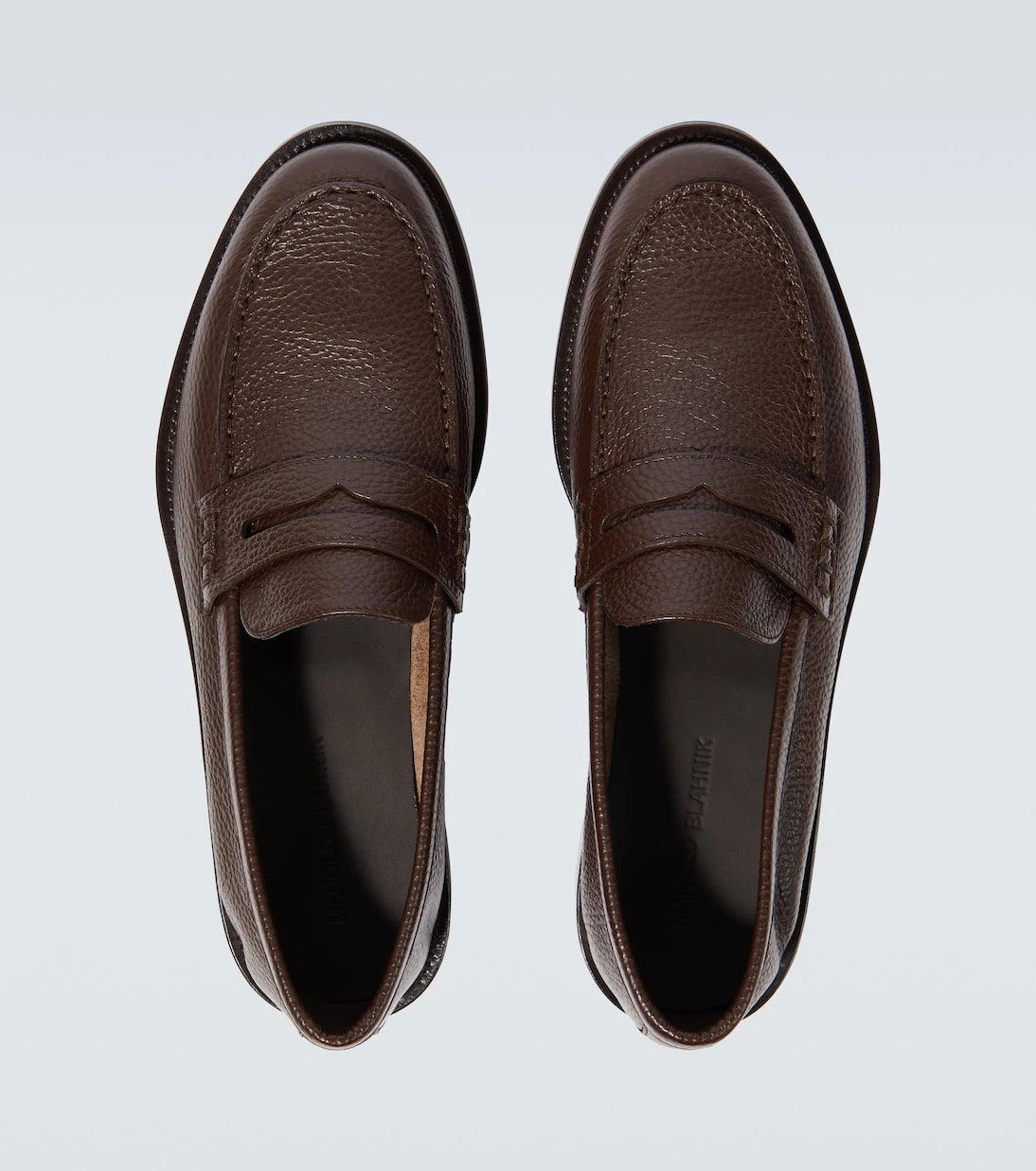 Manolo Blahnik - Perry leather penny loafers