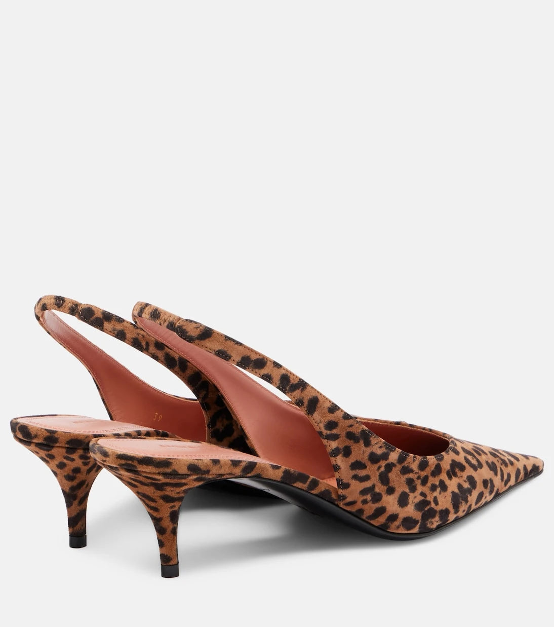Amina Muaddi - Anok 55 leopard-print suede slingback pumps