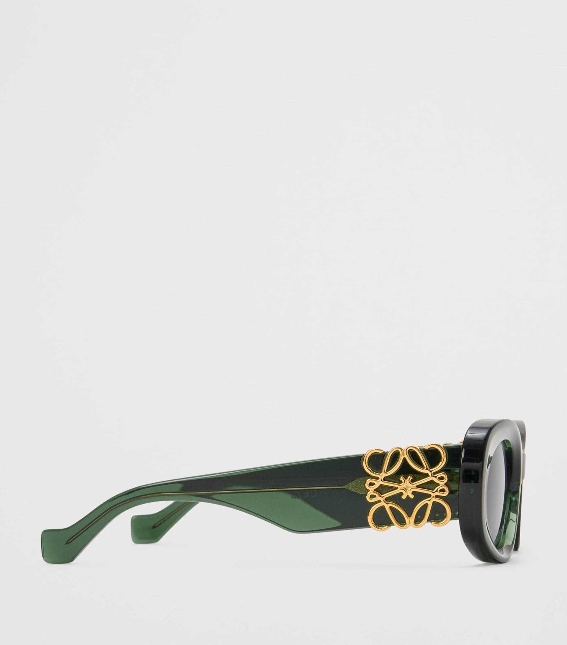 Green Bevelled Oval Sunglasses