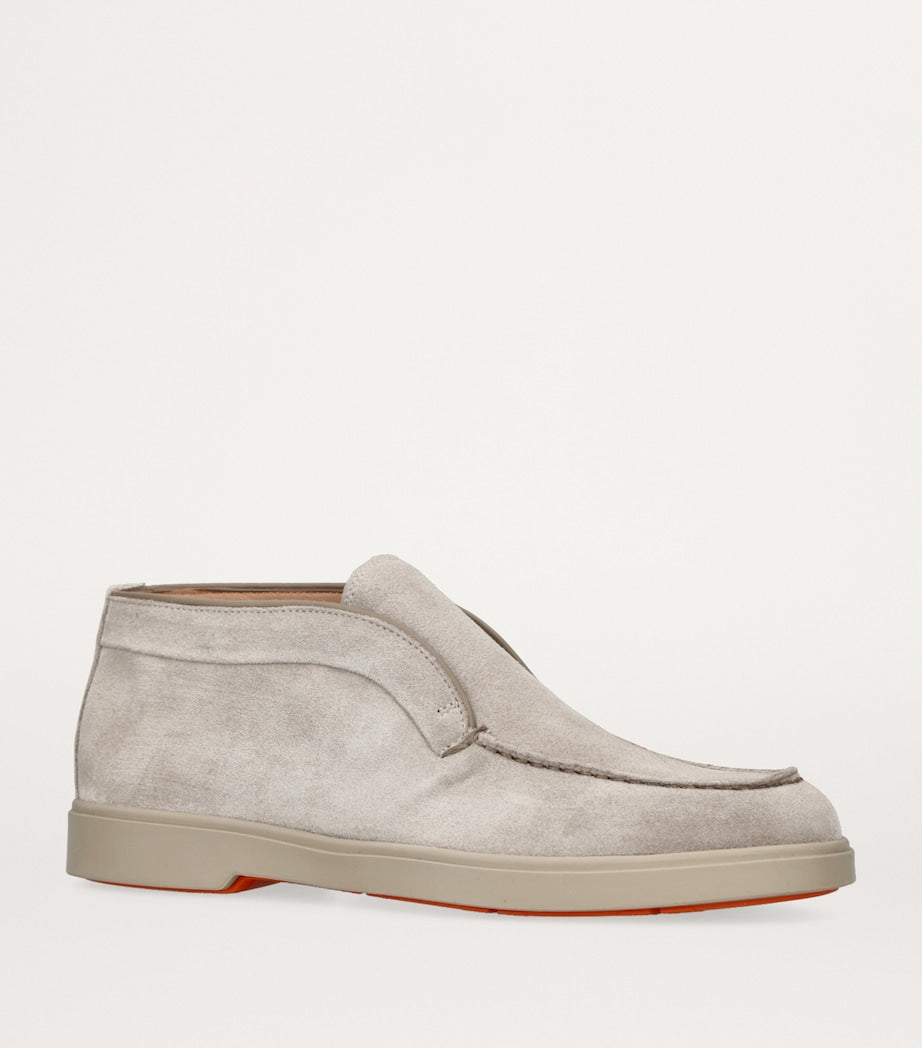 Santoni Grey Suede Andvari Ankle Boots