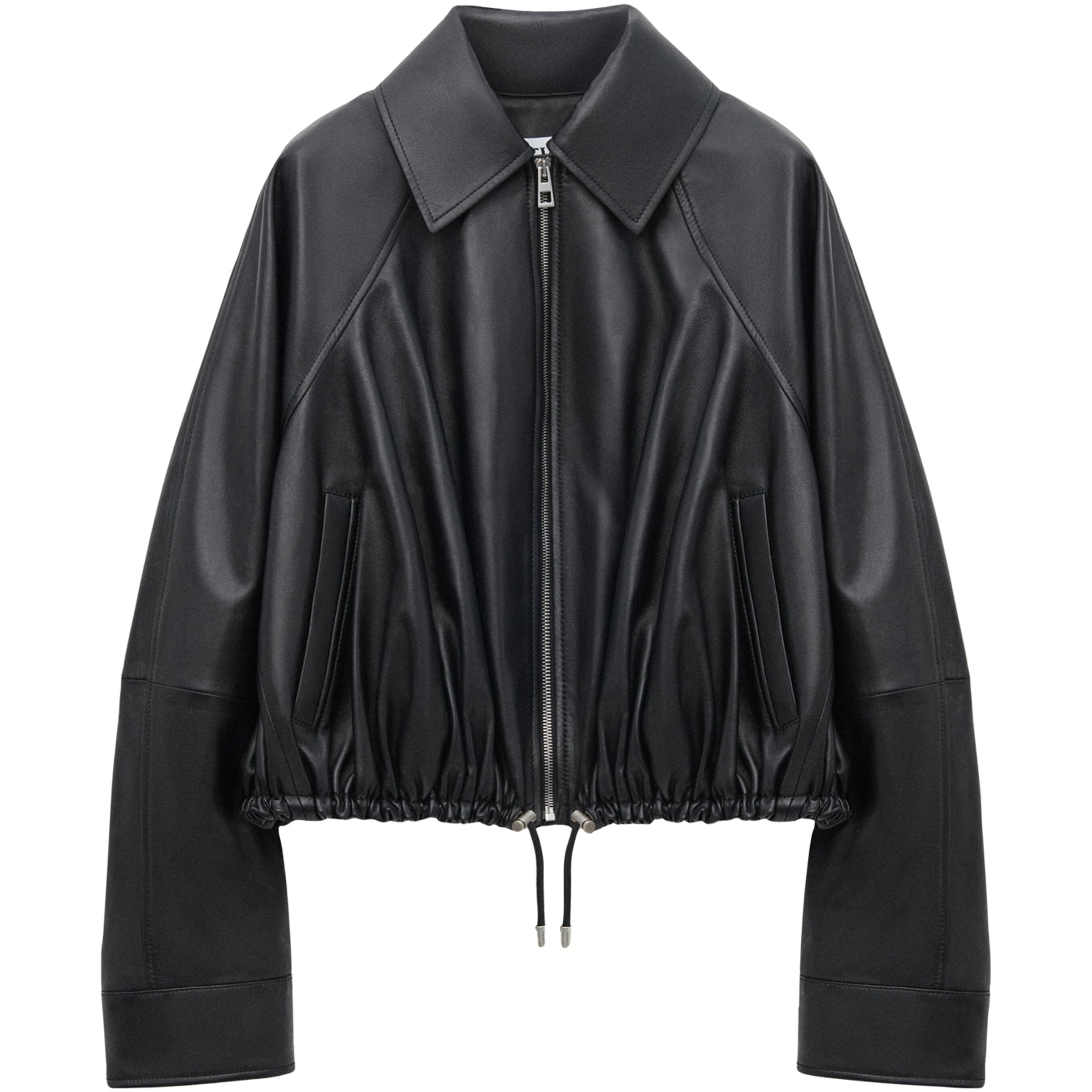 LOEWE Black Leather Balloon Jacket