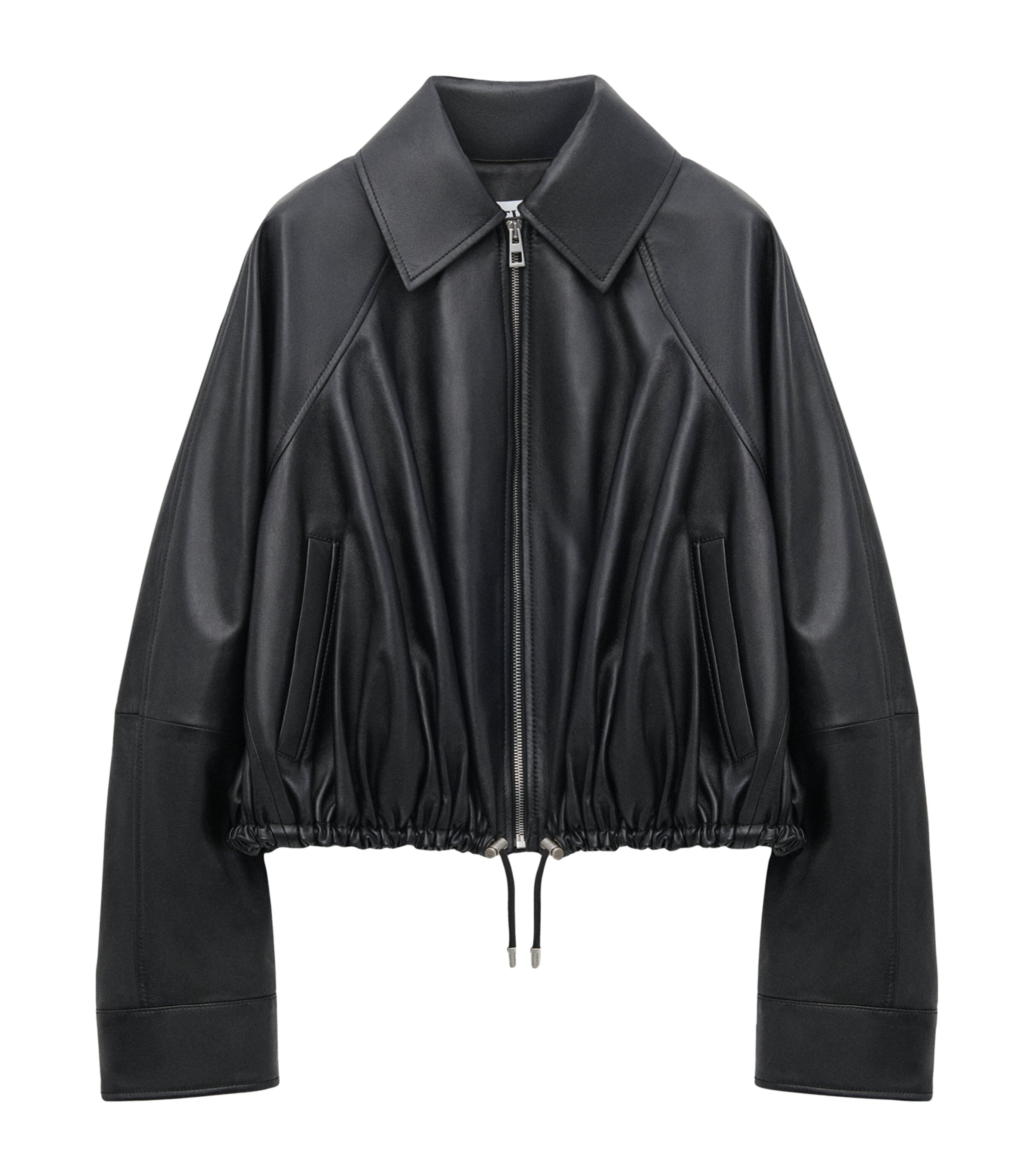LOEWE Black Leather Balloon Jacket