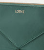 LOEWE Green Leather Puzzle Pouch Bag
