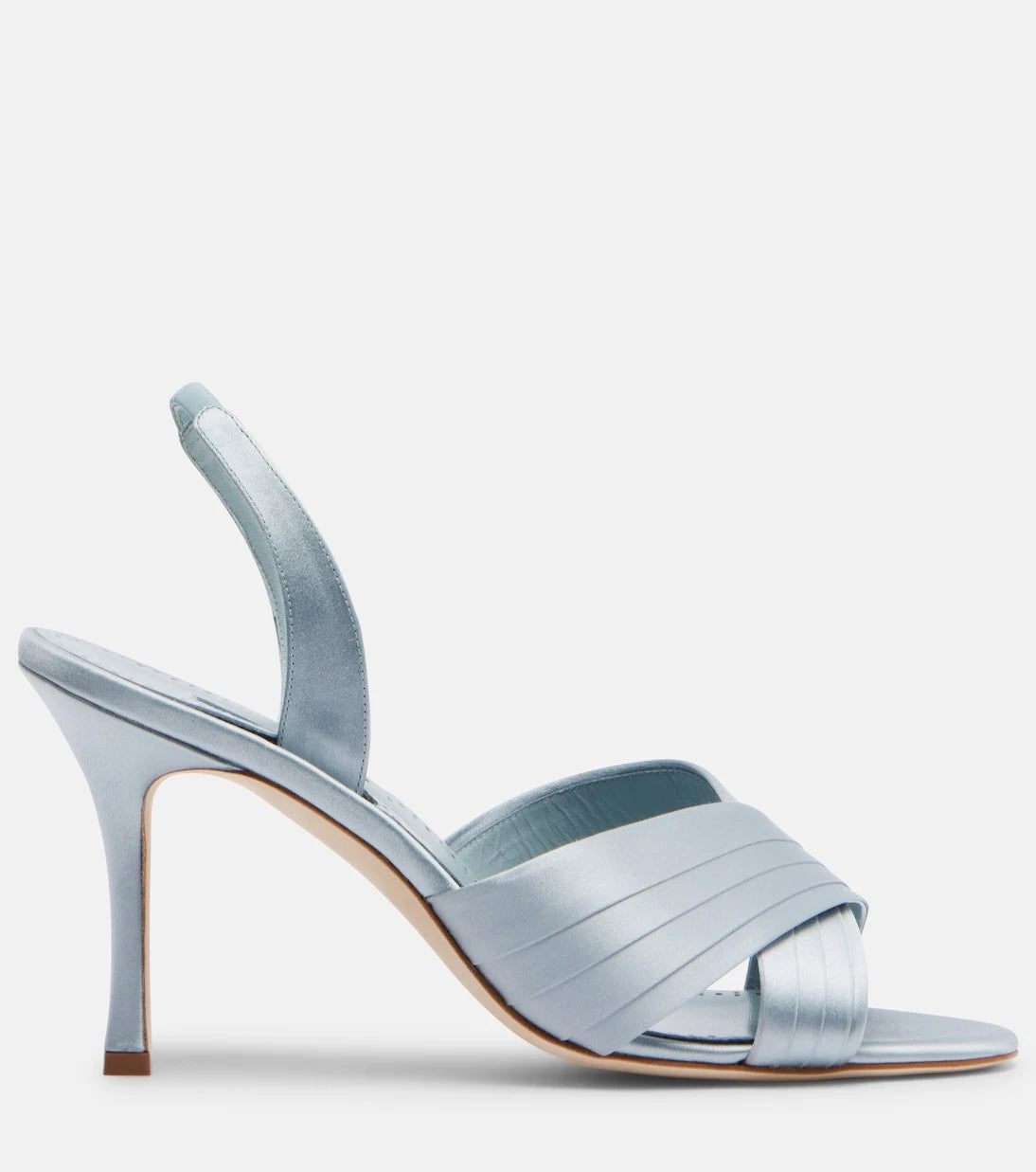 Manolo Blahnik - Viera 90 satin slingback sandals
