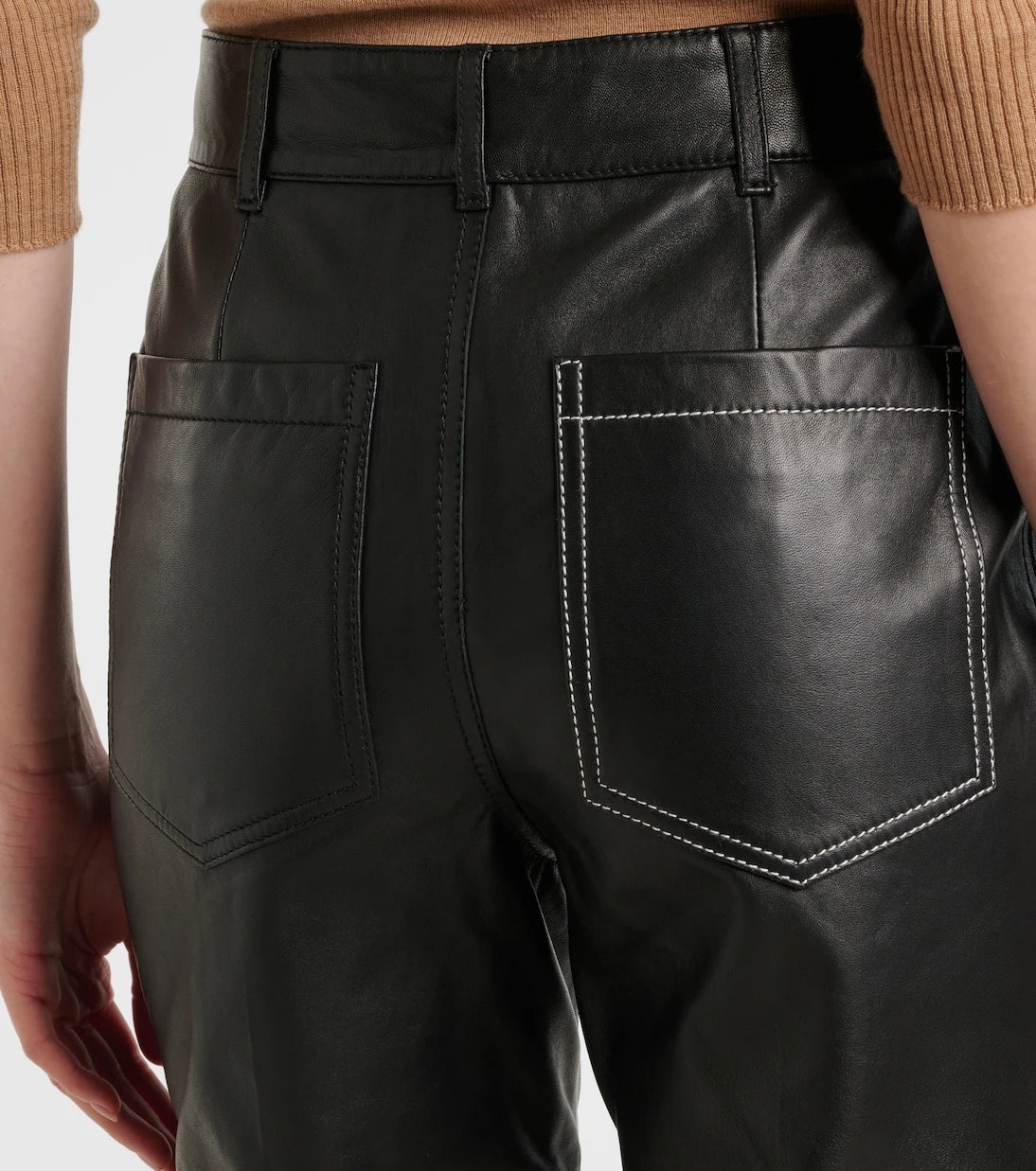 Victoria Beckham - Alina high-rise leather bootcut pants