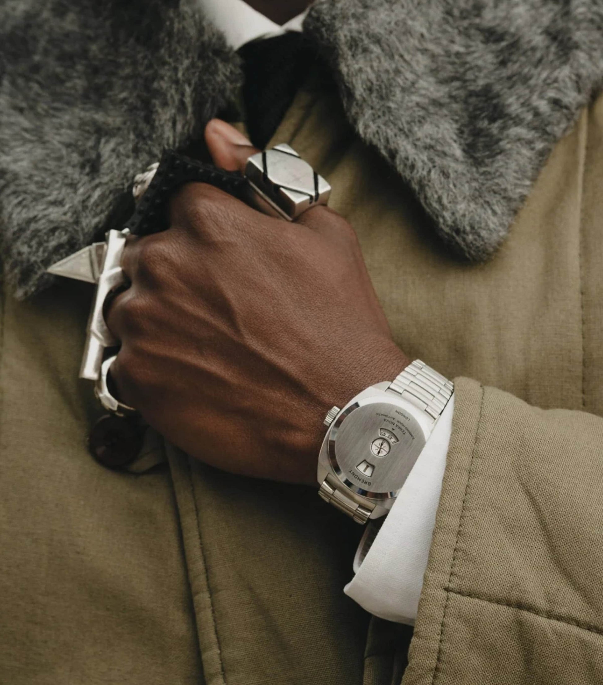 Stainless Steel Terra Nova Jumping Hour Watch 38mm