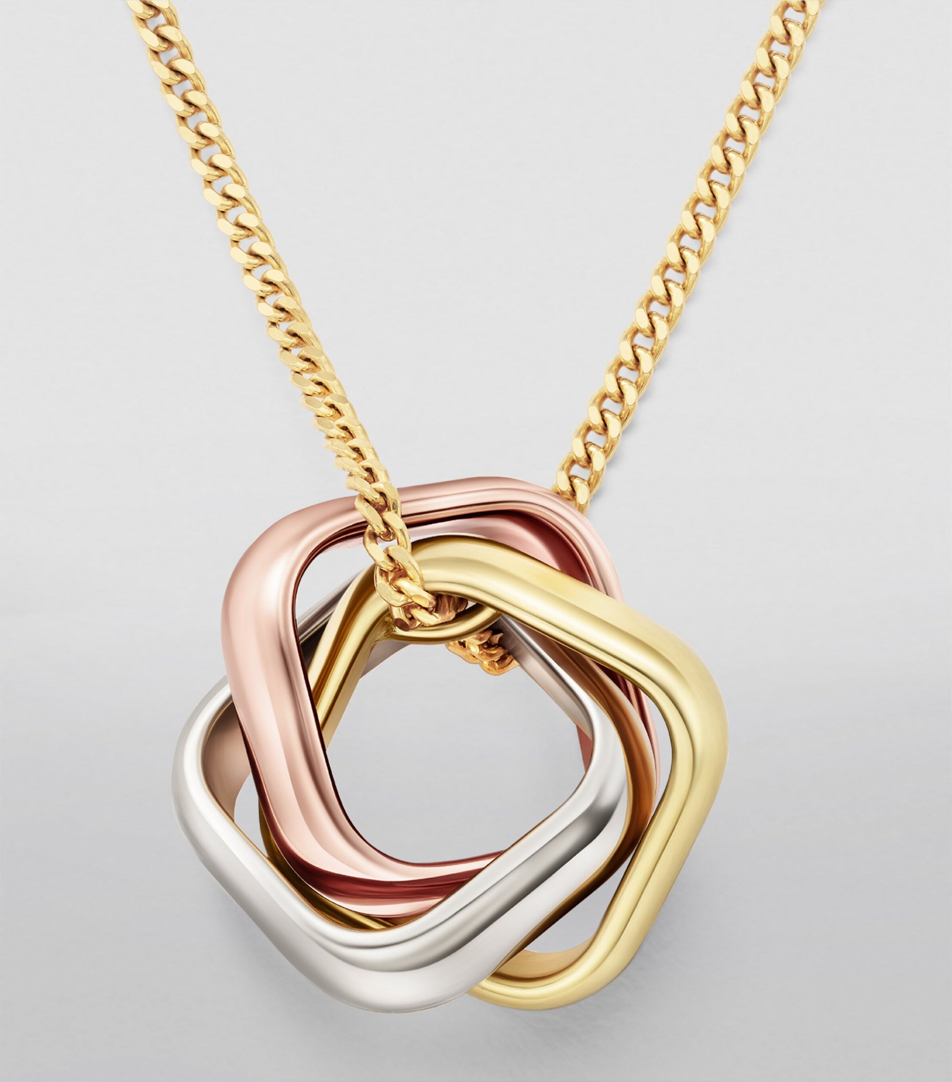 Mixed Gold and Diamond Trinity Necklace