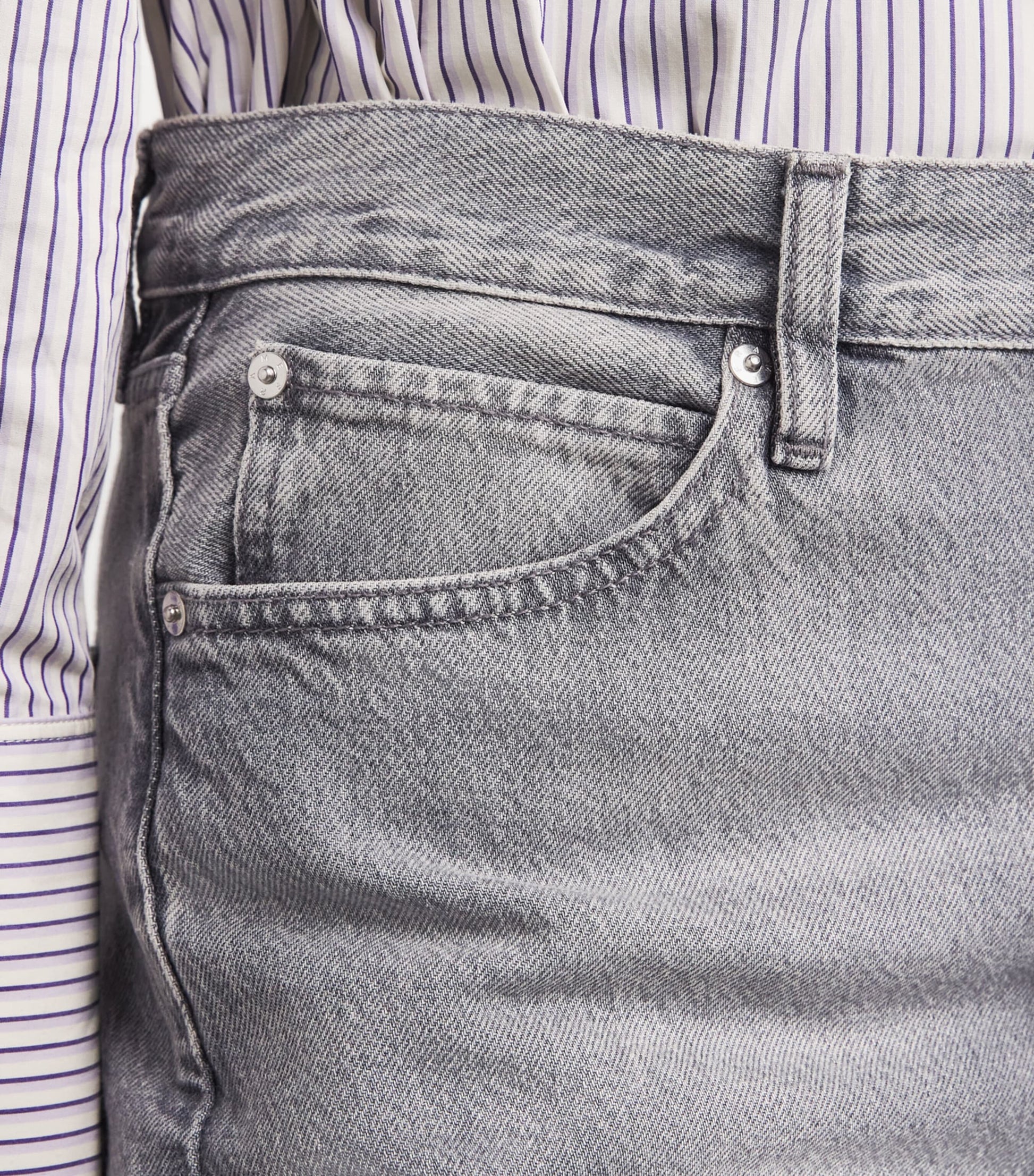 FRAME Grey The Vertical Straight Jeans