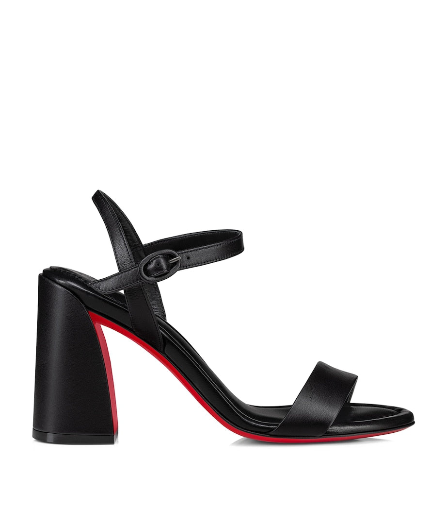Christian Louboutin Black Miss Jane Nappa Leather Heeled Sandals 85