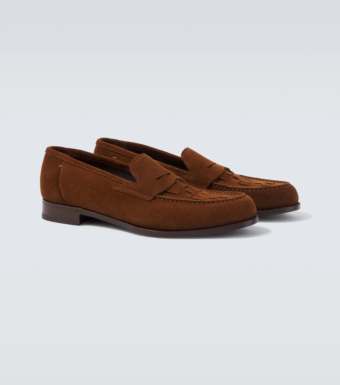 Lardini - Woven suede penny loafers