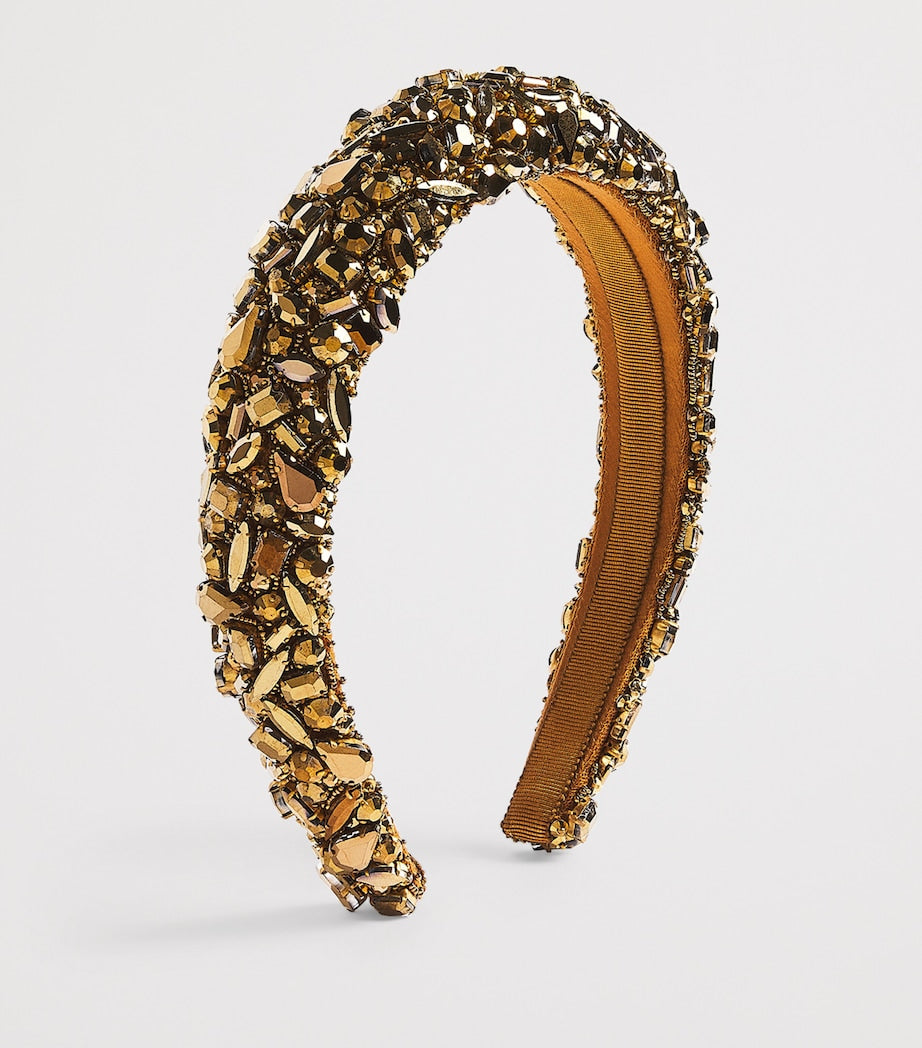 Jennifer Behr Gold Crystal-Embellished Czarina Headband