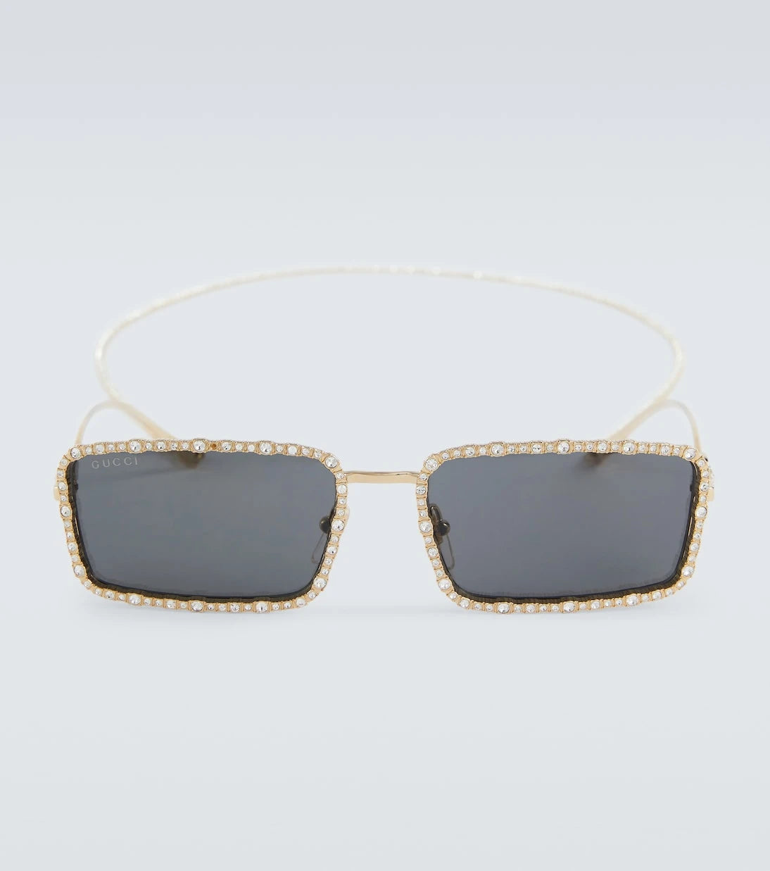 Gucci - Embellished rectangular sunglasses
