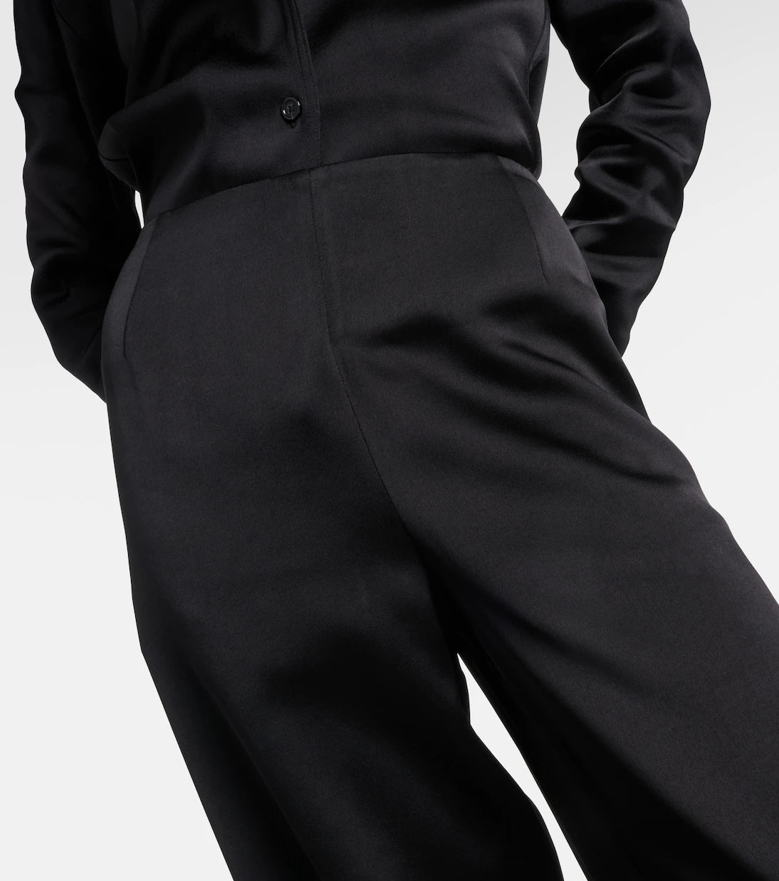 Toteme - High-rise satin wide-leg pants