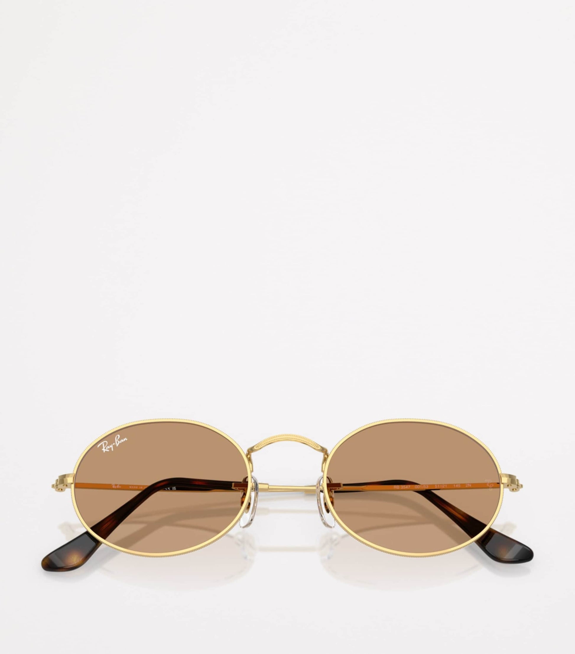 Ray-Ban Gold RB3547 Oval Metal Sunglasses