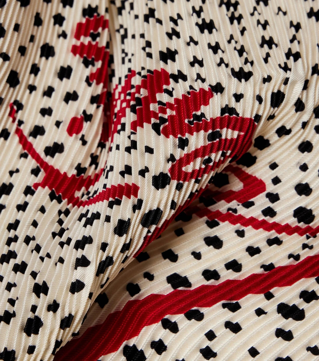 Valentino - Pleated polka-dot silk twill scarf