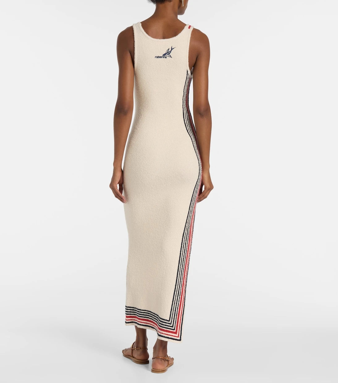 Rabanne - Striped cotton-blend terry midi dress