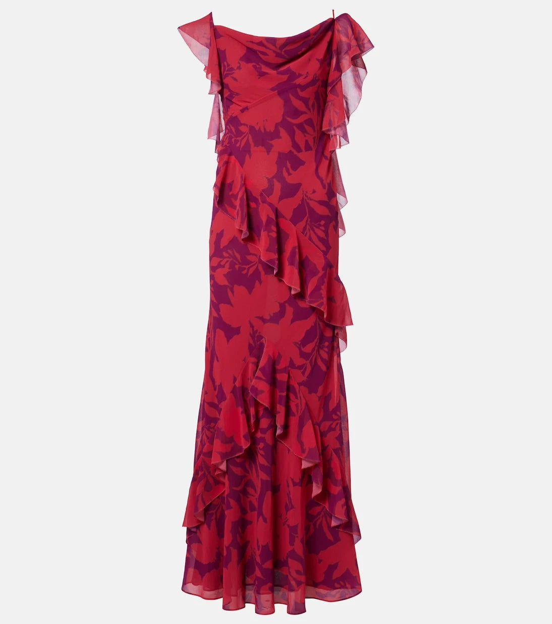 Self-Portrait - Ruffled floral maxi dress