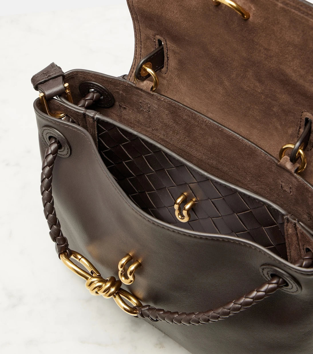 Bottega Veneta - حقيبة كتف صغيرة جلد Ciao Ciao