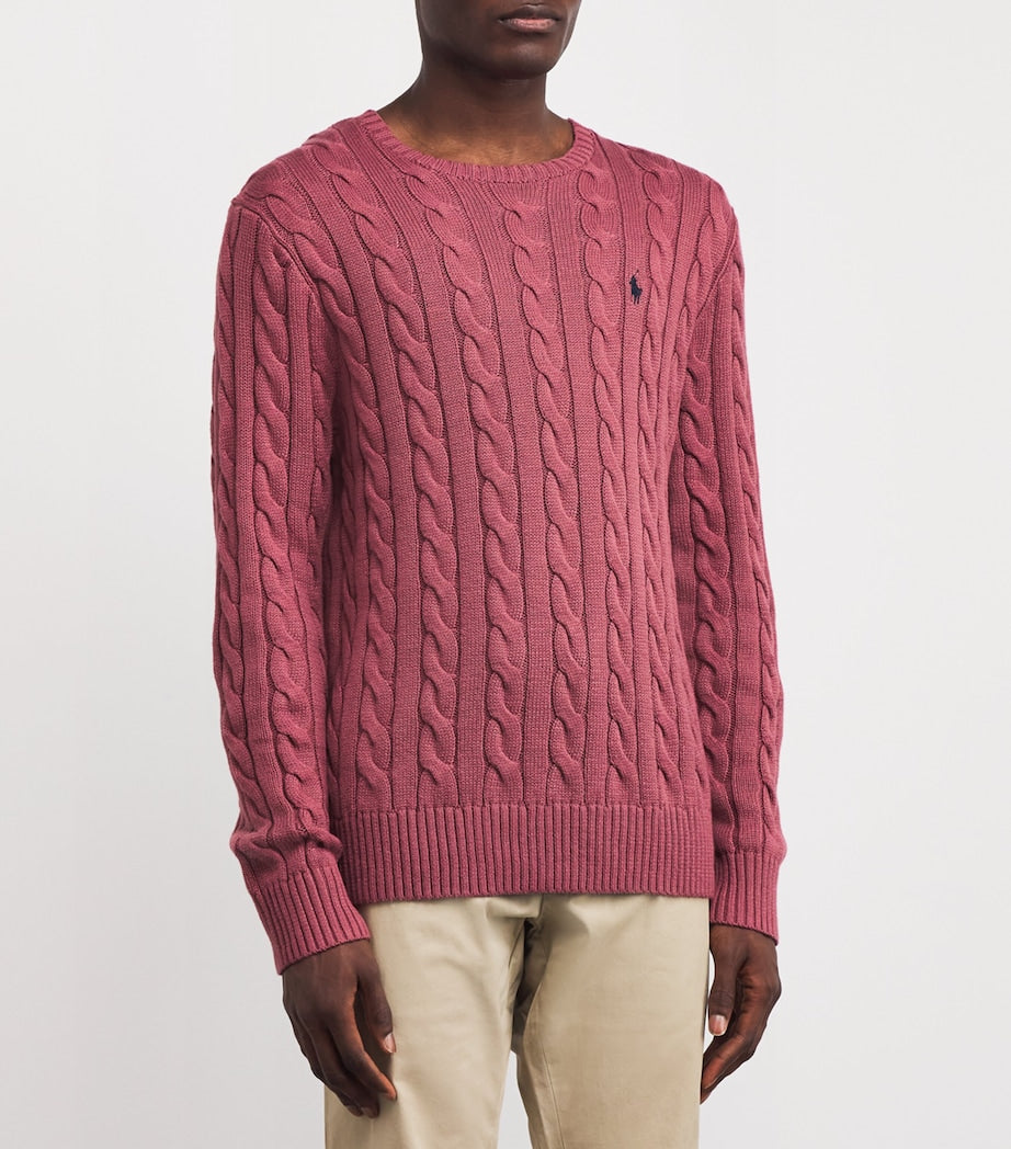 Polo Ralph Lauren Red Cotton Cable Sweater